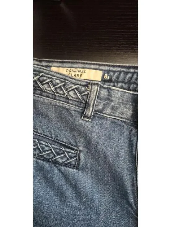GAP 1969 Original Flare Jeans Braided Waist & Pockets Women's 8 R Vintage - Picture 4 of 16